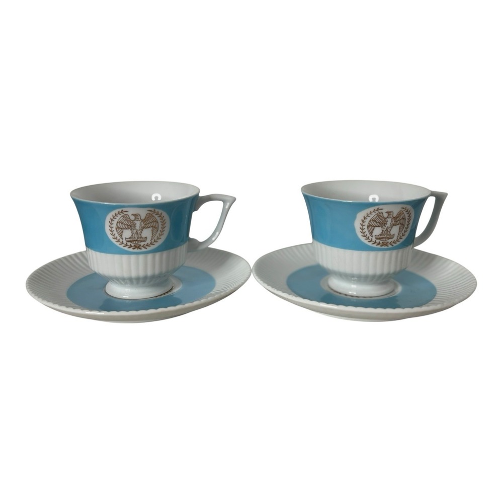 1950s Bone China Heritage by Embassy Japan Tea Cups Saucers Discontinued RARE‎